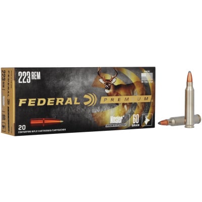 Federal Ammunition 223 Remington 60 Grain Jacketed Soft Point 20 Count