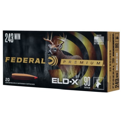 Federal Ammunition 243 Winchester 90 Grain ELD-X Polymer Tipped 20 Count
