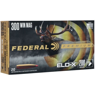Federal Ammunition 300 Winchester Magnum 200 Grain ELD-X Polymer Tipped 20 Count