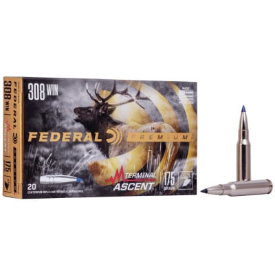 Federal Ammunition 308 Winchester 175 Grain Terminal Ascent Polymer Tipped 20 Count