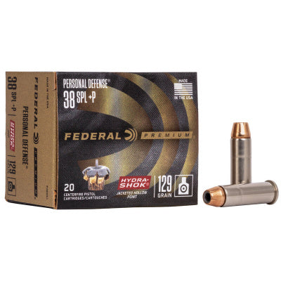 Federal Ammunition 38 Special 129 Grain Hydra-Shok Jacketed Hollow Point 20 Count