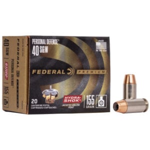 Federal Ammunition 40 S&W 155 Grain Hydra-Shok Jacketed Hollow Point 20 Count