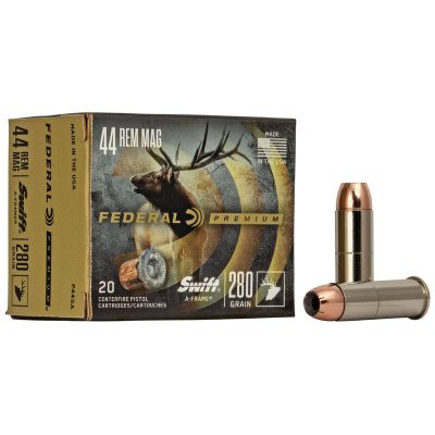 Federal Ammunition 44 Remington Magnum 280 Grain Swift A-Frame Jacketed Hollow Point 20 Count