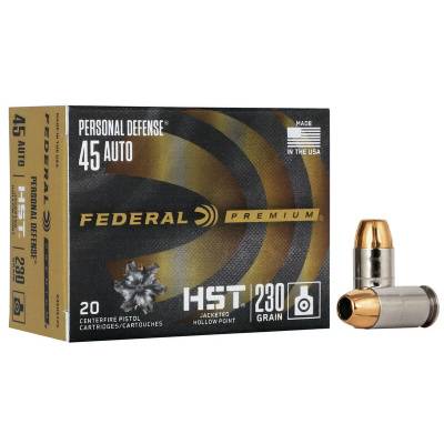 Federal Ammunition 45 ACP 230 Grain HST Jacketed Hollow Point 20 Count
