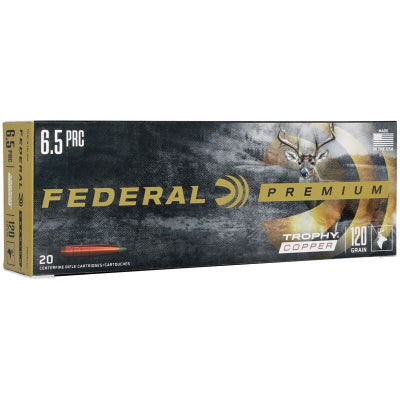 Federal Ammunition 6.5 PRC 120 Grain Trophy Copper Polymer Tipped 20 Count