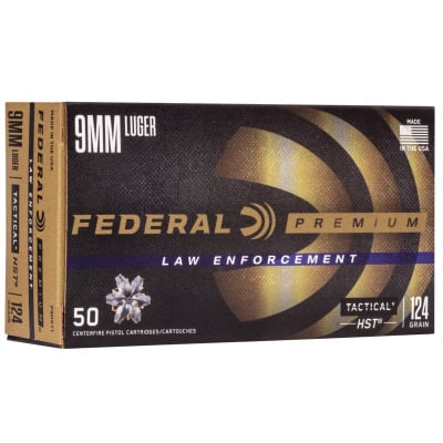 Federal Ammunition 9mm Luger 124 Grain HST Jacketed Hollow Point 50 Count