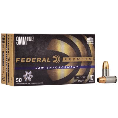 Federal Ammunition 9mm Luger 147 Grain HST Jacketed Hollow Point 50 Count