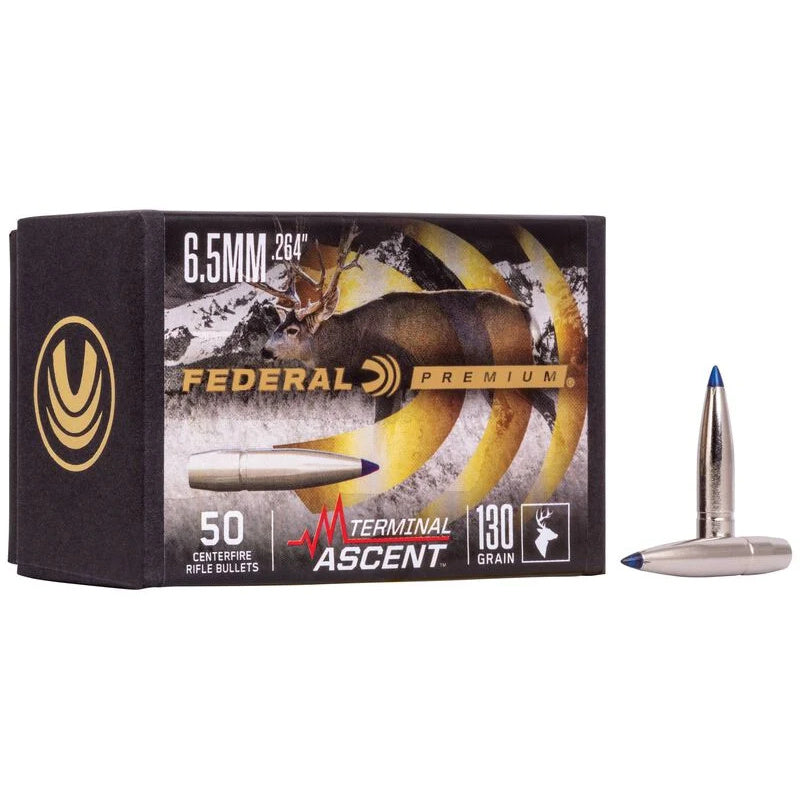 Federal Premium .264 Diameter 130 Grain Polymer Tip Terminal Ascent 50 Count Bullets