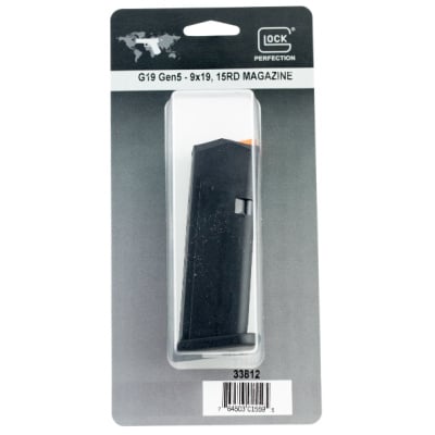 Glock Factory Gen 5 Magazine Glock 19, 26, 49 9mm Luger 15 Round Polymer Black