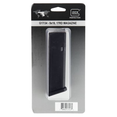 Glock Factory Gen 4 Magazine Glock 17, 17L, 18, 19, 19x, 26, 34, 35, 47, 49 9mm Luger 17 Round Polymer Black
