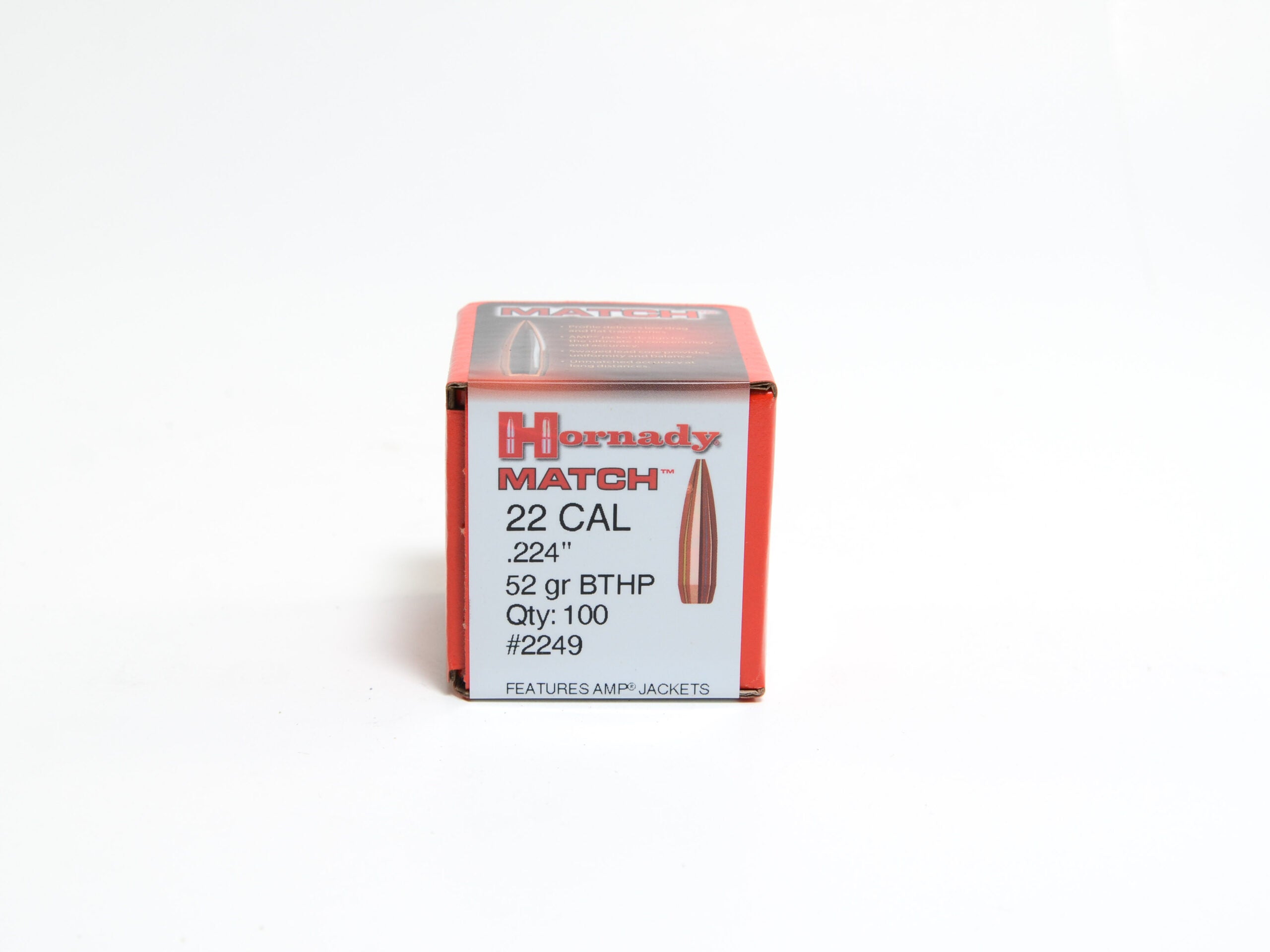 Hornady .224 Diameter 52 Grain Boat Tail Hollow Point Bullets