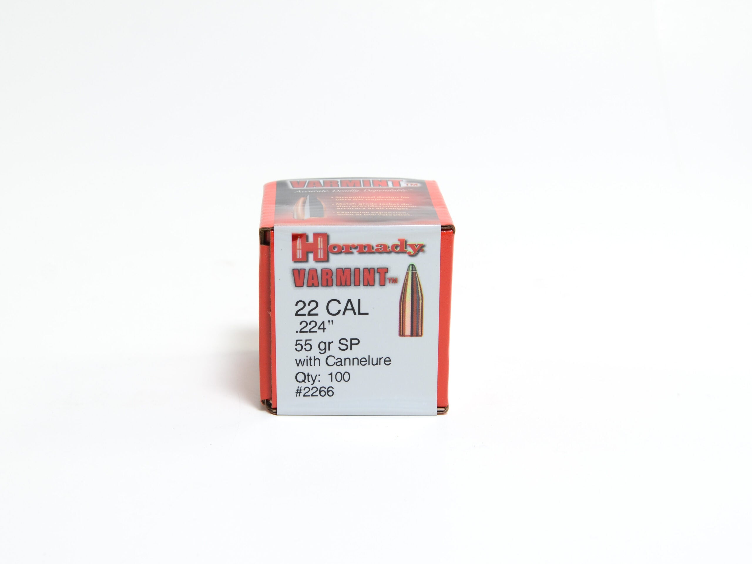 Hornady .224 Diameter 55 Grain Spire Point Count Bullets
