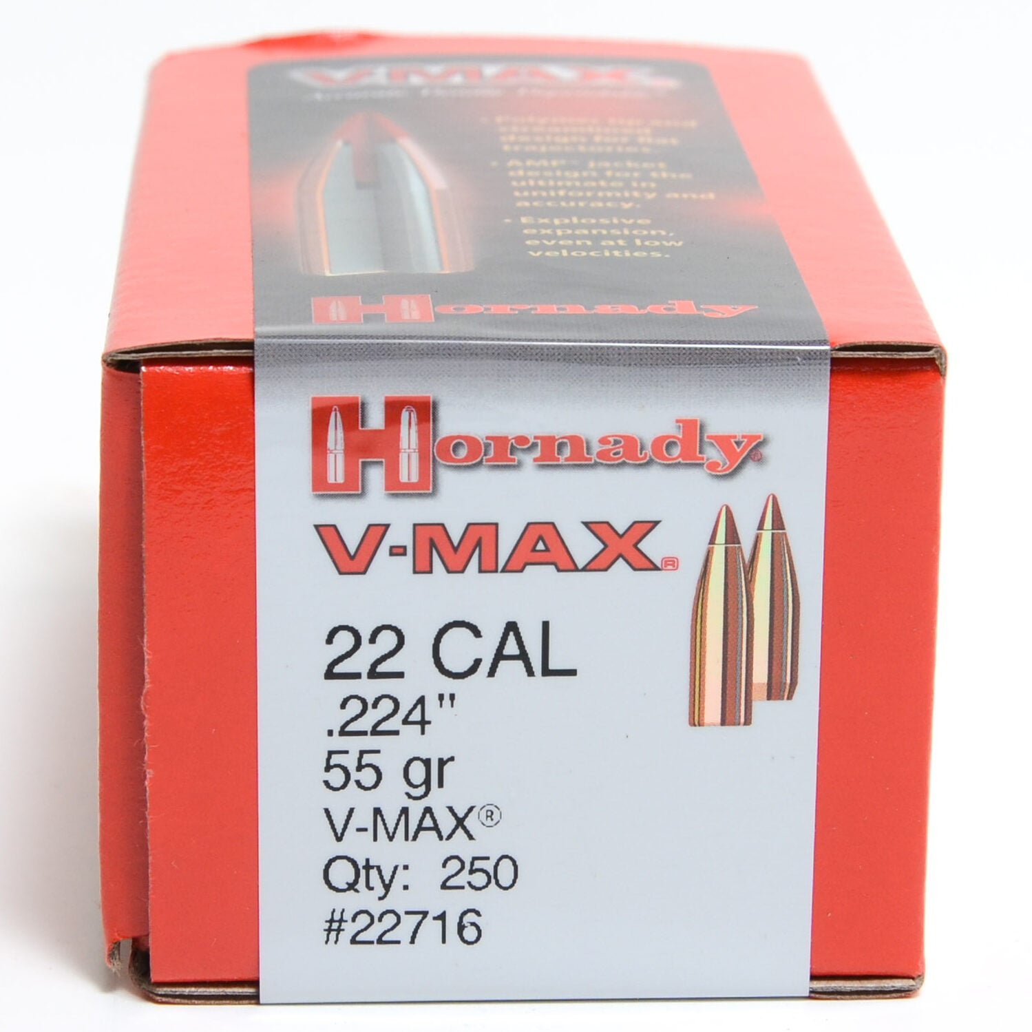 Hornady .224 Diameter 55 Grain Polymer Tip V-Max Bullets