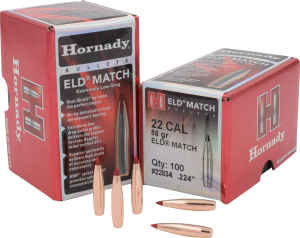 Hornady .224 Diameter 88 Grain Polymer Tip ELD Match Bullets