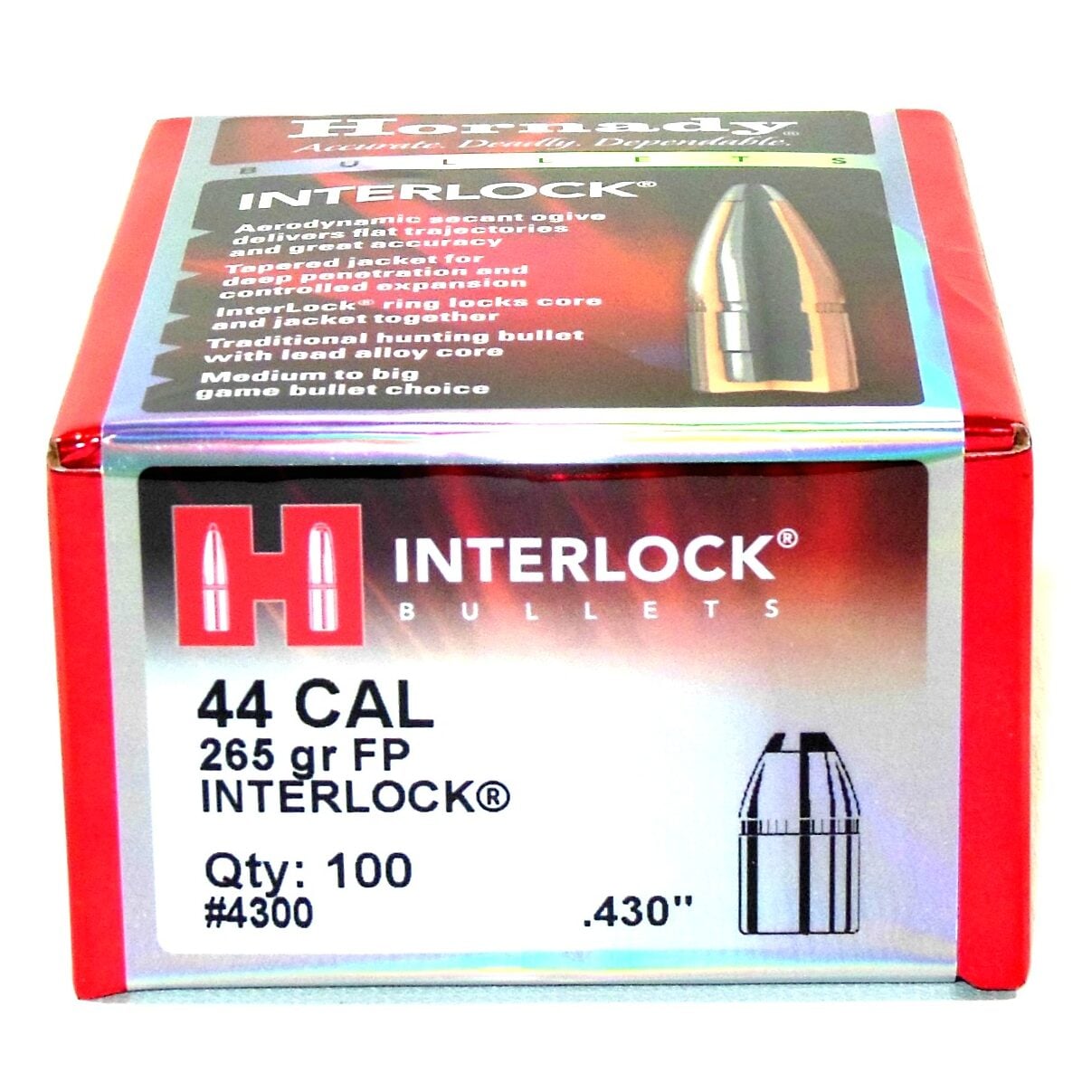 Hornady .430 / 44 265 Grain Flat Point (100)