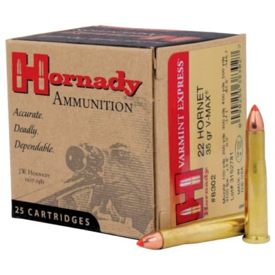 Hornady Ammunition 22 Hornet 35 Grain V-Max Polymer Tipped 25 Count