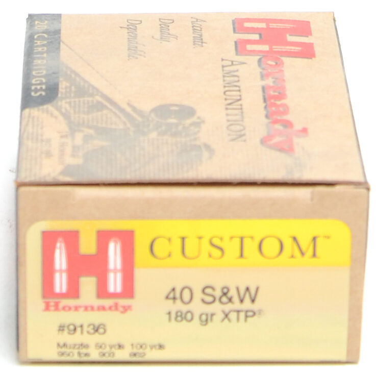 Hornady Ammo 40 S&W 180 Grain XTP (eXtreme Terminal Performance) (20)