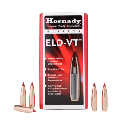 Hornady .243 Diameter 80 Grain Polymer Tip ELD-VT 100 Count Bullets