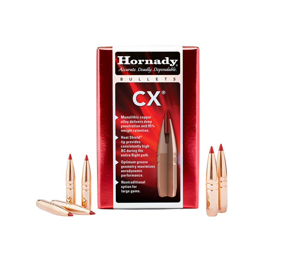 Hornady .338 Diameter 185 Grain Solid Hollow Point CX 50 Count Bullets