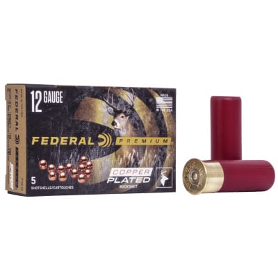 Federal Ammunition 12 Gauge 2-3/4" #00 1 1/2 oz Buckshot 5 Count