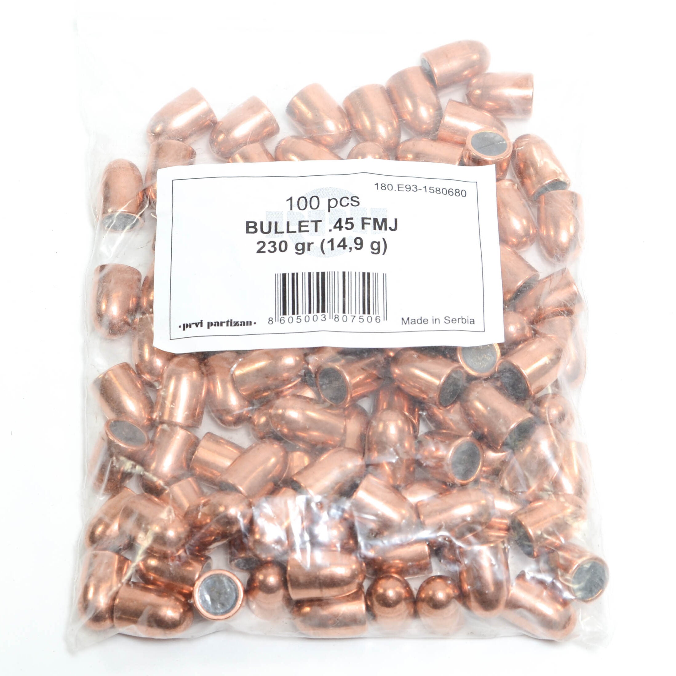Prvi .451 / 45 230 Grain Full Metal Jacket (100)