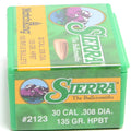 Sierra .308 / 30 135 Grain Hollow Point Boat Tail MatchKing (100)