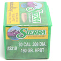 Sierra .308 / 30 190 Grain Hollow Point Boat Tail MatchKing (100)