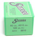 Sierra .4515 / 45 185 Grain Flat Point Jacketed Match (100)