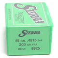 Sierra .4515 / 45 200 Grain Flat Point Jacketed Match (100)