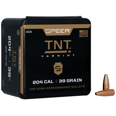 Speer .204 Diameter 39 Grain Hollow Point 100 Count Bullets