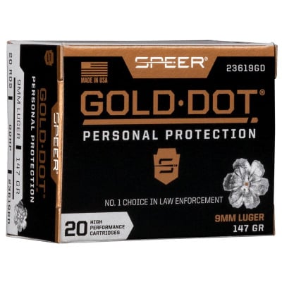 Speer Ammunition 9mm Luger 147 Grain Jacketed Hollow Point 20 Count