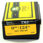 Speer .355 Diameter 124 Grain Round Nose TMJ Bullets