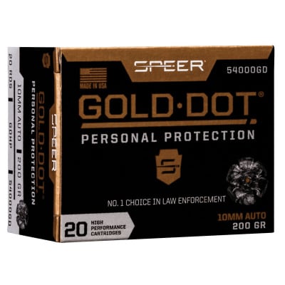 Speer Ammunition 10mm Auto 200 Grain Bonded Jacketed Hollow Point 20 Count
