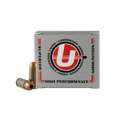 Underwood Ammunition 9mm Luger +P 147 Grain Jacketed Hollow Point Box of 20