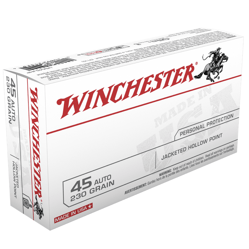 Winchester Ammunition 45 ACP 230 Grain Jacketed Hollow Point 50 Count