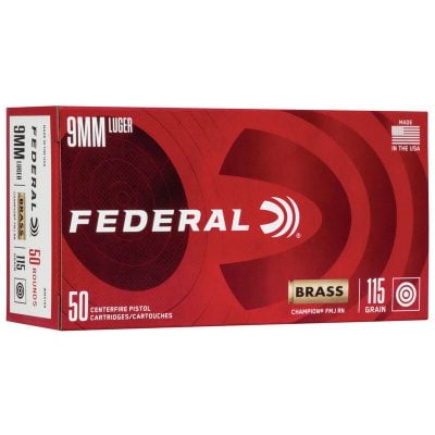 Federal Ammunition 9mm Luger 115 Grain Full Metal Jacket 50 Count