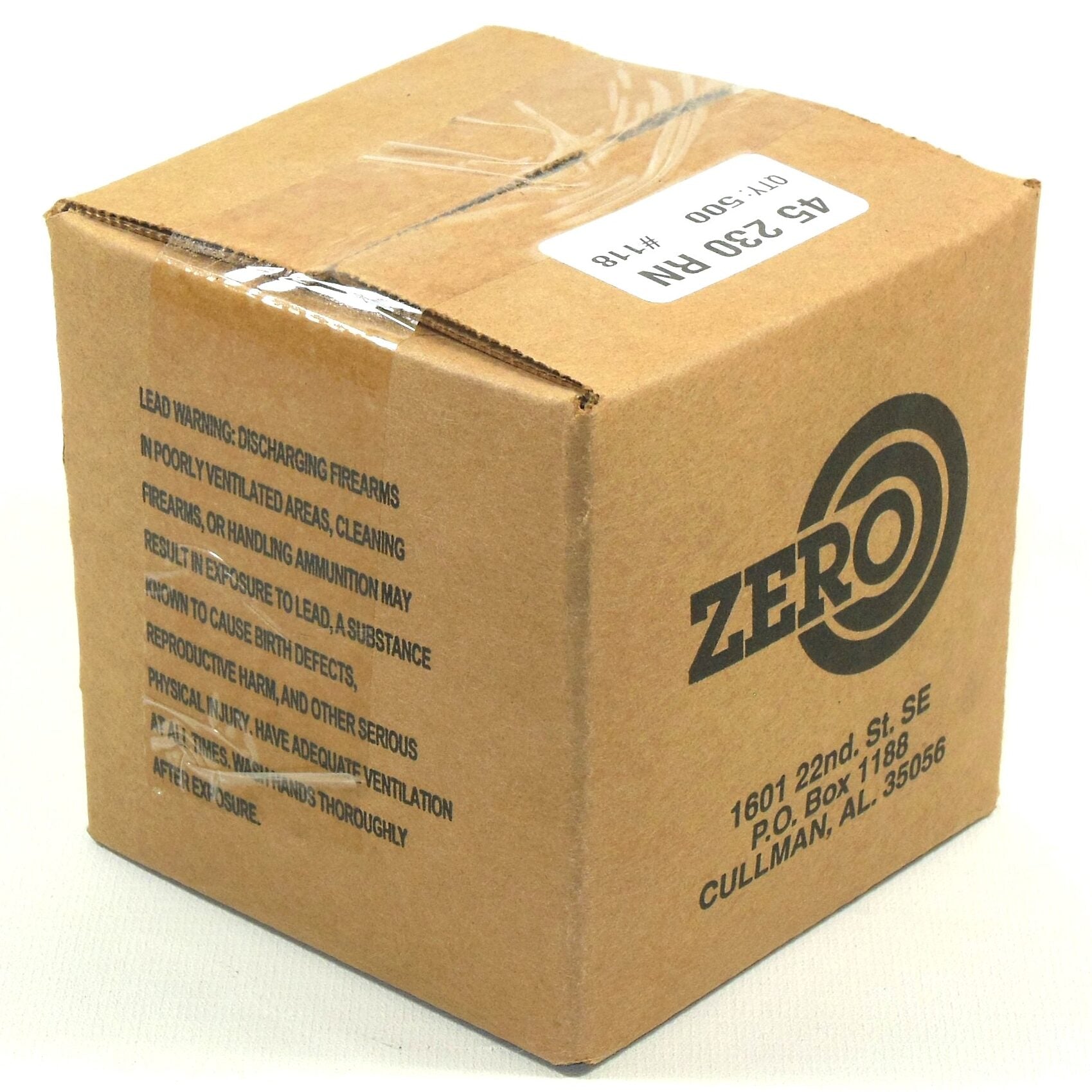 Zero .452 / 45 Acp 230 Grain Round Nose (500) Lead