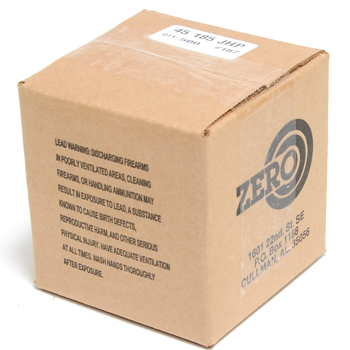 Zero .451 / 45 ACP 185 Grain Jacketed Hollow Point (500)
