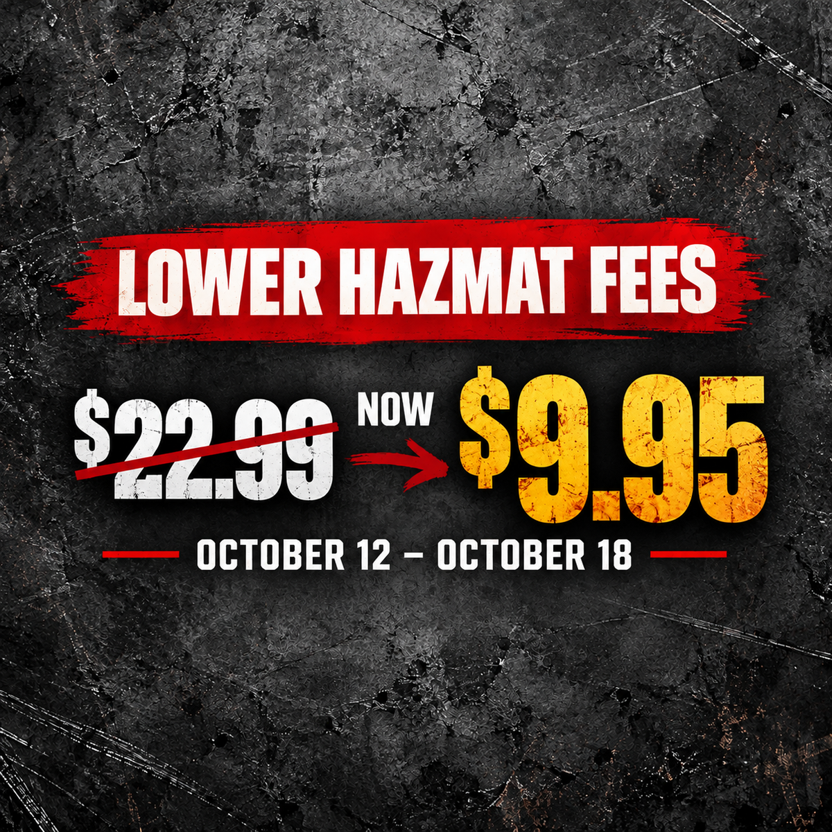 lower hazmat fees