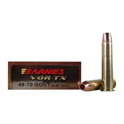 Barnes Ammunition 45-70 Government 300 Grain Flat Nose Solid 20 Count