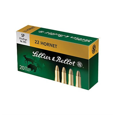 Sellier & Bellot Ammunition 22 Hornet 45 Grain Soft Point 20 Count