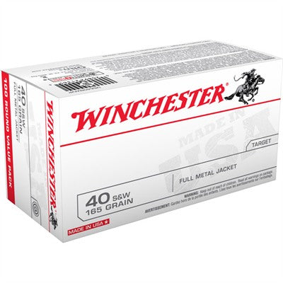 Winchester Ammunition 40 S&W 165 Grain Full Metal Jacket Flat Nose 100 Count