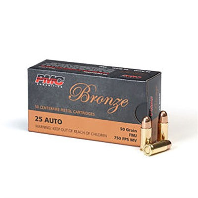 PMC Ammunition 25 ACP 50 Grain Full Metal Jacket 50 Count