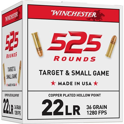 Winchester Ammunition 22 Long Rifle 36 Grain Plated Hollow Point 525 Count