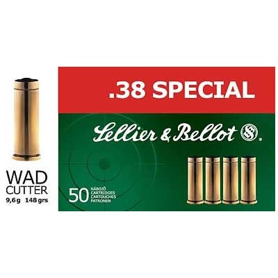 Sellier & Bellot Ammunition 38 Special 148 Grain Lead Wad Cutter 50 Count