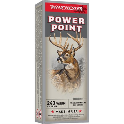 Winchester Ammunition 243 Winchester Super Short Magnum (WSSM) 100 Grain Soft Point 20 Count