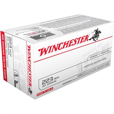 Winchester Ammunition 223 Remington 45 Grain Jacketed Hollow Point 40 Count