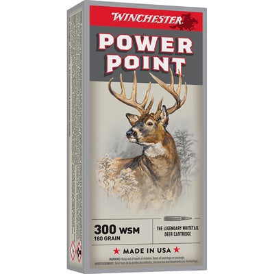 Winchester Ammunition 300 Winchester Short Magnum (WSM) 180 Grain Jacketed Soft Point 20 Count