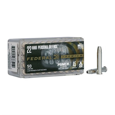 Federal Ammunition 22 Winchester Magnum Rimfire (WMR) 45 Grain Jacketed Hollow Point 50 Count