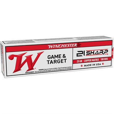 Winchester Ammunition 21 Sharp 25 Grain Solid 100 Count
